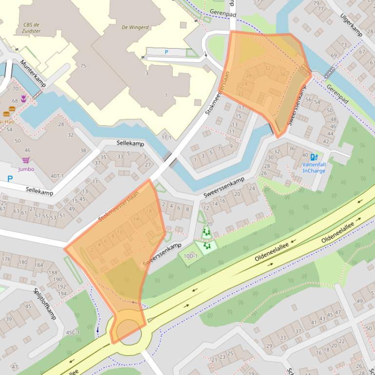 Kaart van postcodegebied 8014GN.
