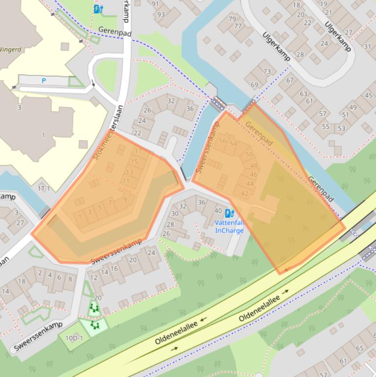 Kaart van postcodegebied 8014GR.