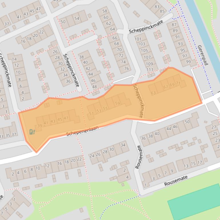 Kaart van postcodegebied 8014JB.