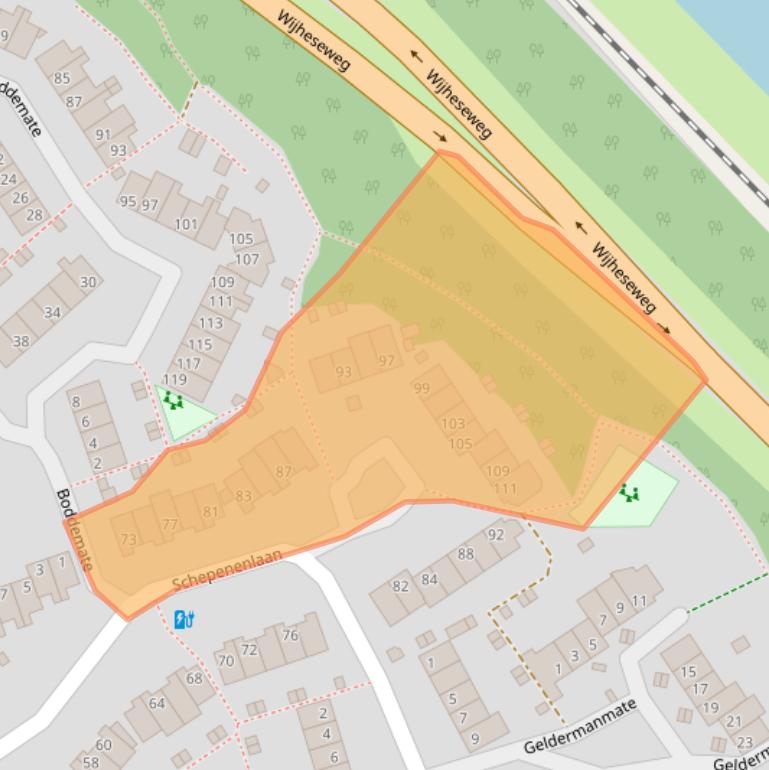 Kaart van postcodegebied 8014JC.