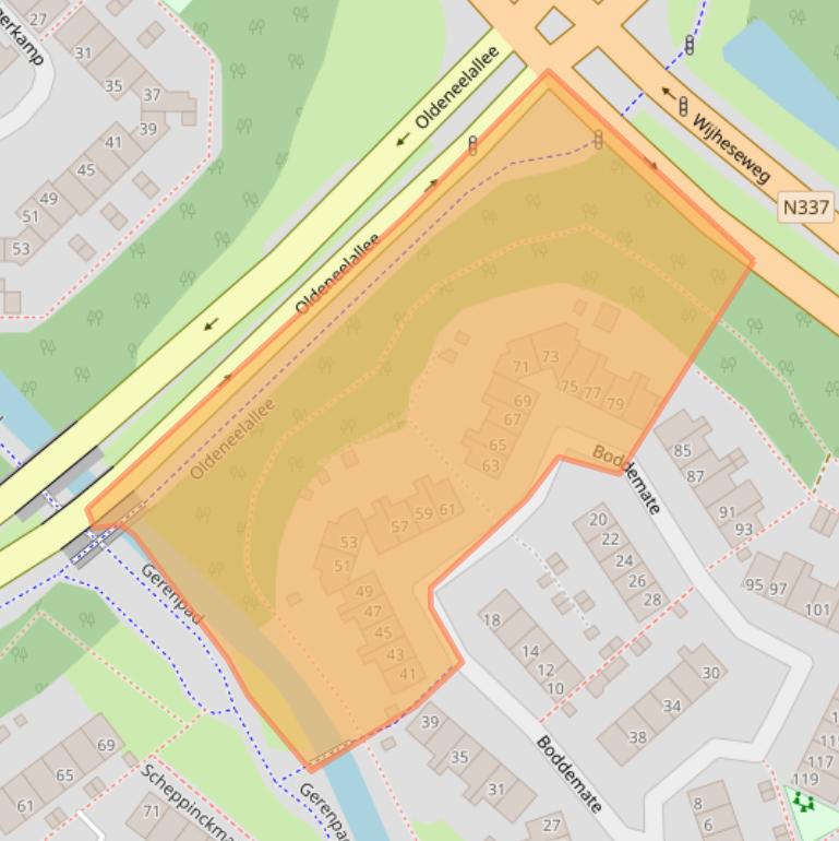 Kaart van postcodegebied 8014JK.