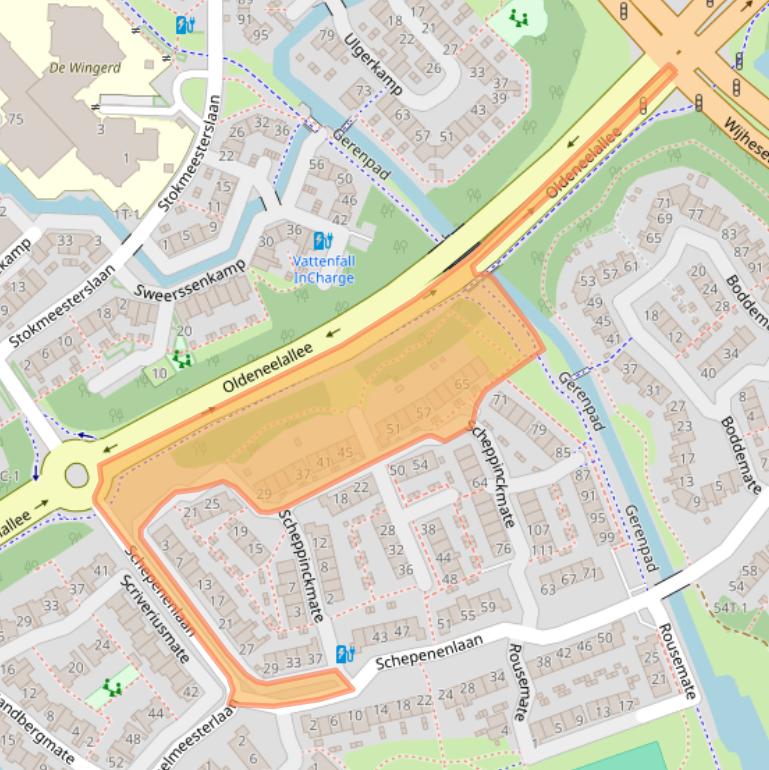 Kaart van postcodegebied 8014JR.