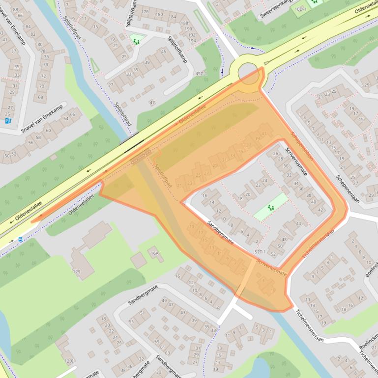 Kaart van postcodegebied 8014JT.