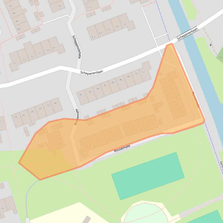Kaart van postcodegebied 8014JZ.