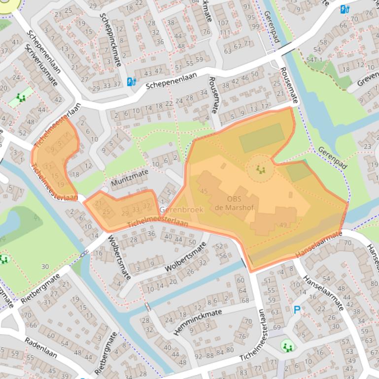 Kaart van postcodegebied 8014LA.