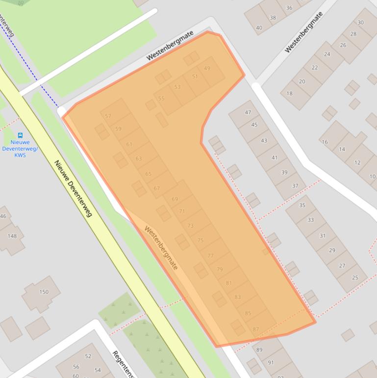 Kaart van postcodegebied 8014MG.