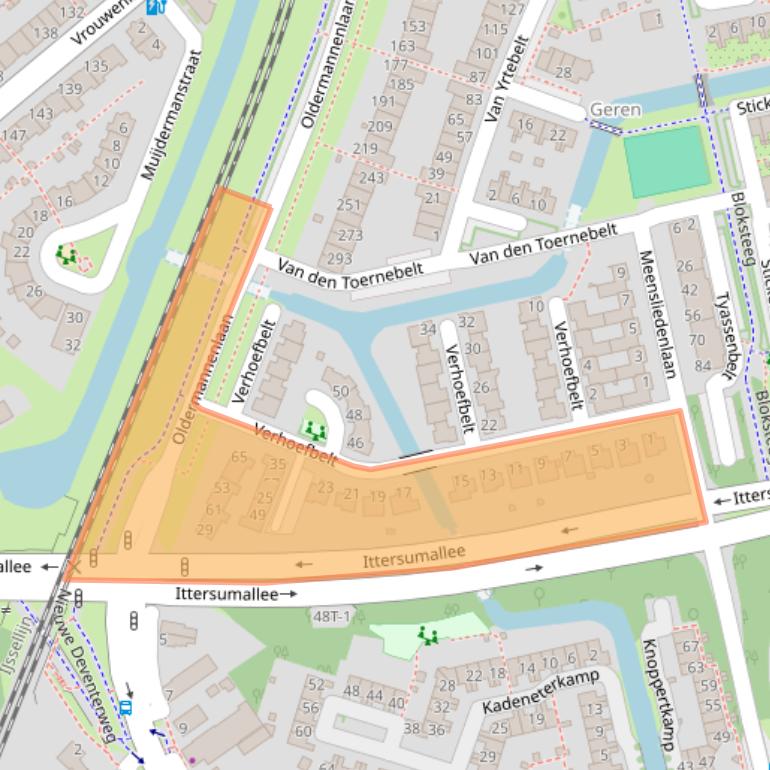 Kaart van postcodegebied 8014NB.