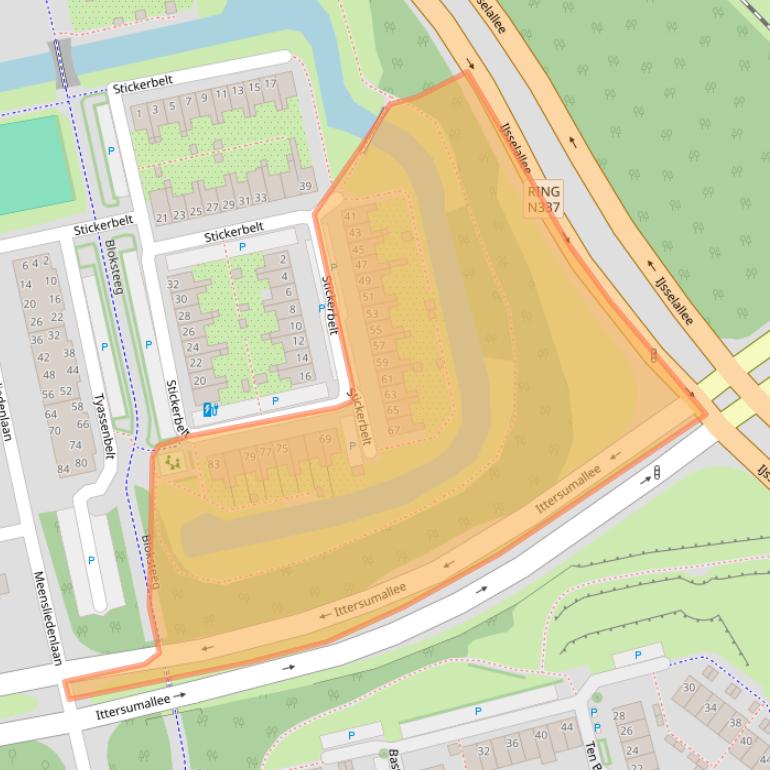 Kaart van postcodegebied 8014ND.