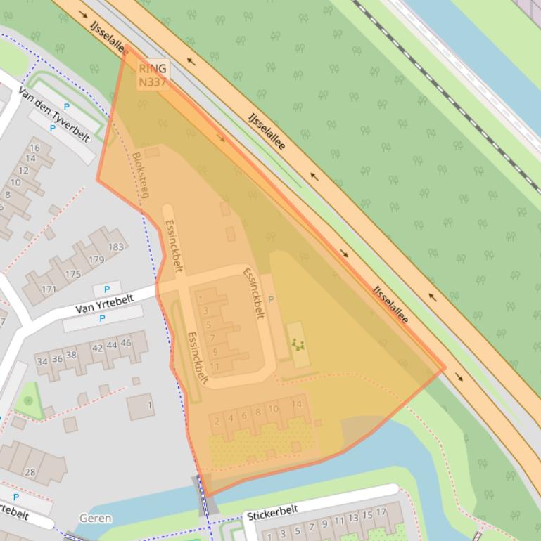 Kaart van postcodegebied 8014NV.