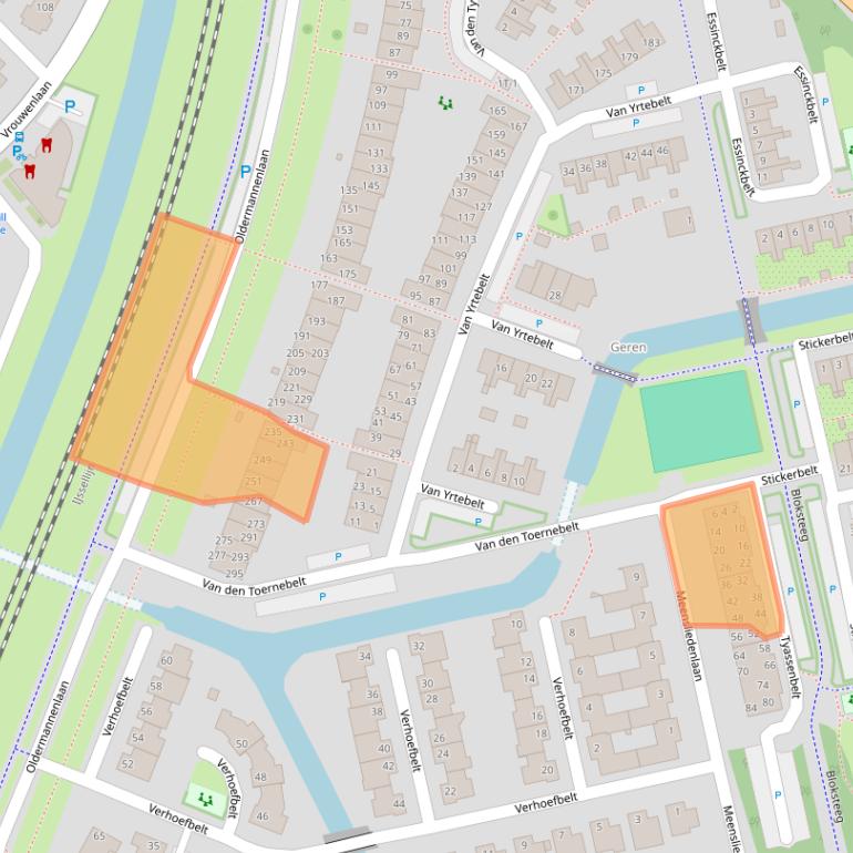 Kaart van postcodegebied 8014NW.