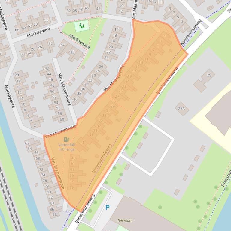 Kaart van postcodegebied 8014PN.