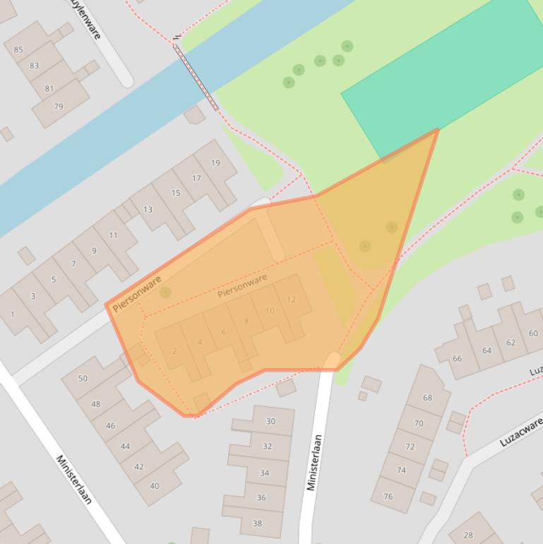 Kaart van postcodegebied 8014PZ.