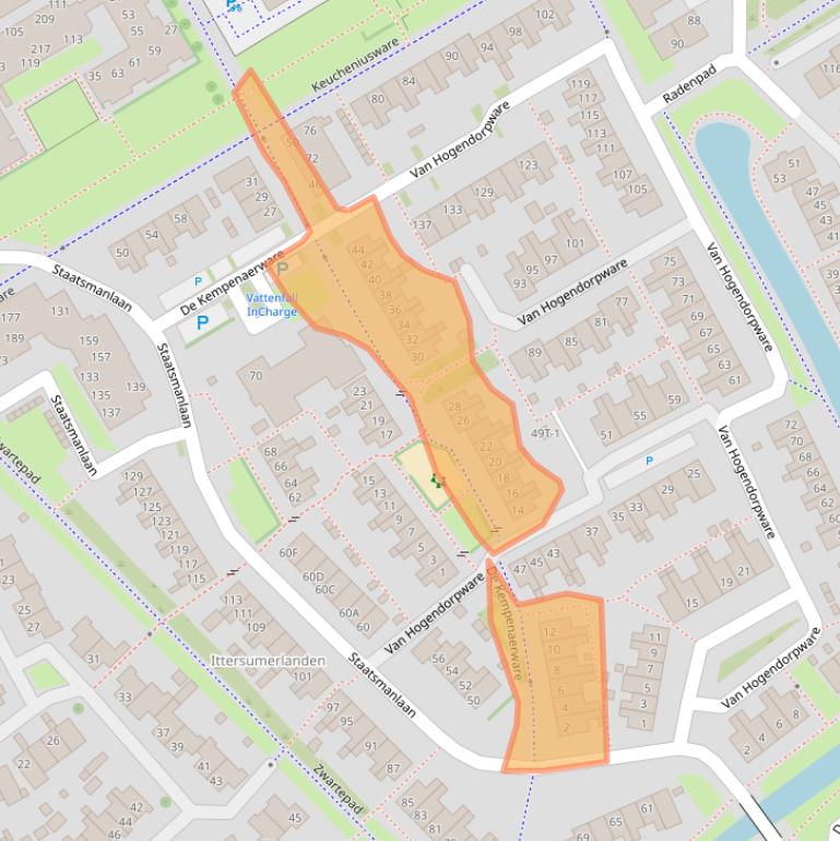 Kaart van postcodegebied 8014RG.