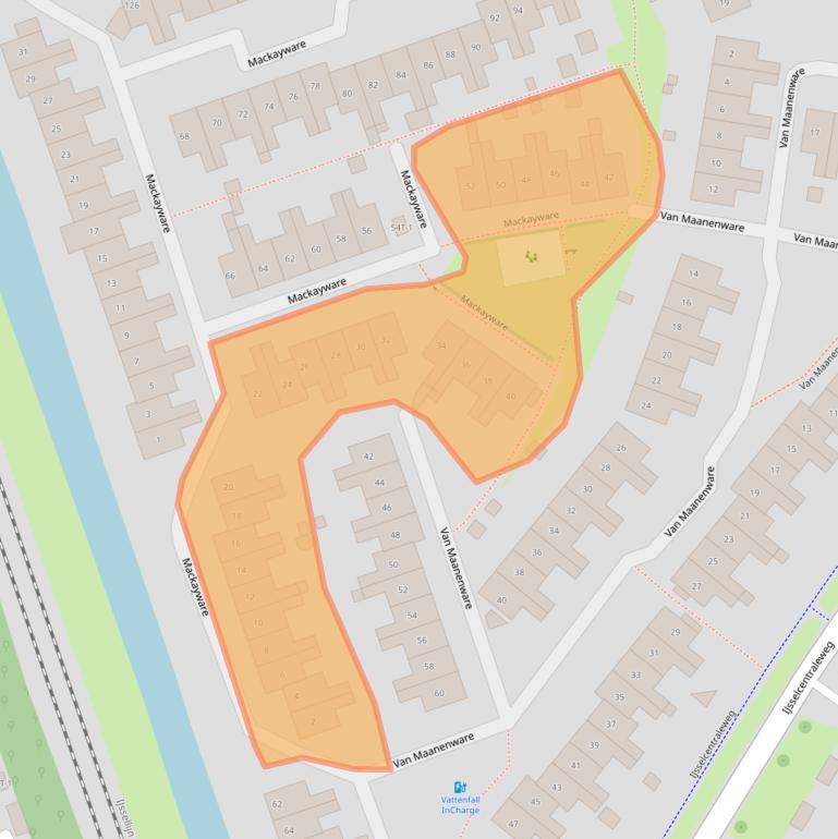 Kaart van postcodegebied 8014RW.