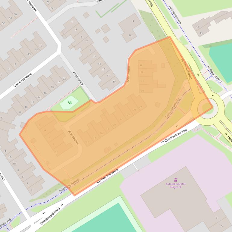 Kaart van postcodegebied 8014TE.