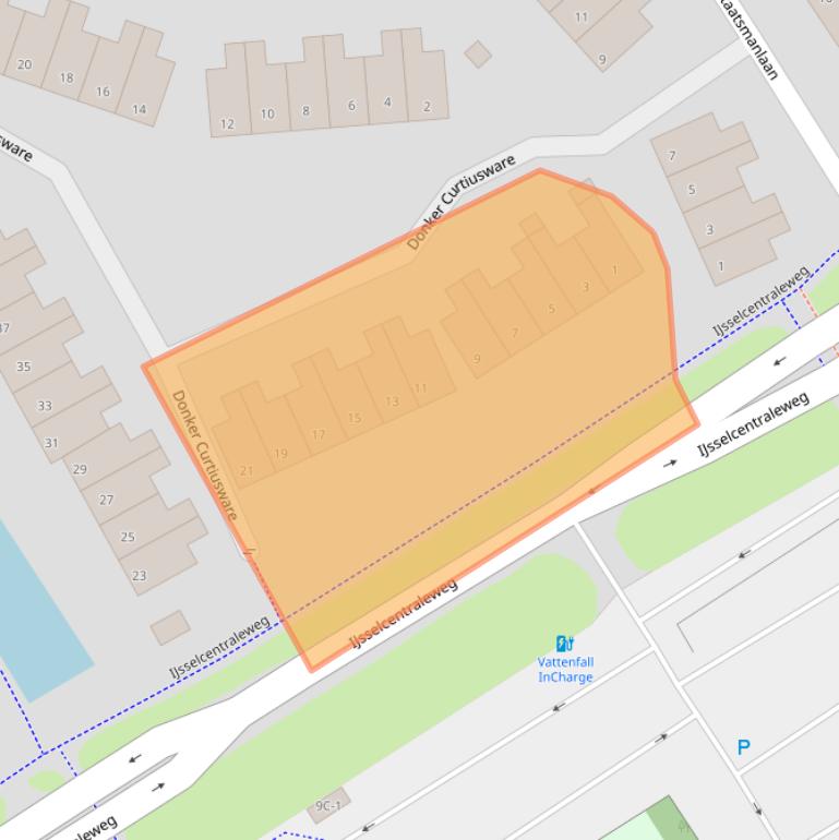 Kaart van postcodegebied 8014TJ.