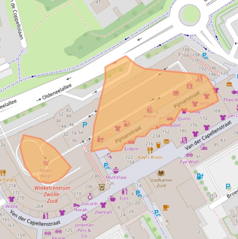 Kaart van postcodegebied 8014VB.