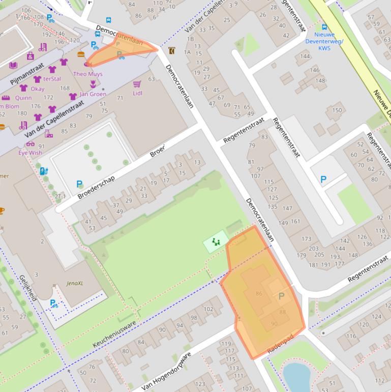 Kaart van postcodegebied 8014VC.