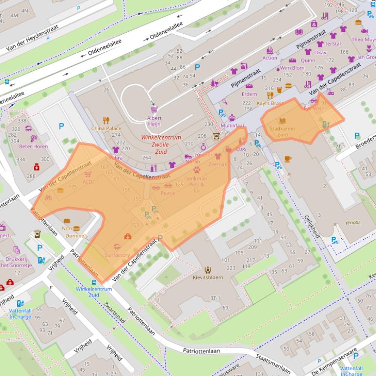 Kaart van postcodegebied 8014VW.