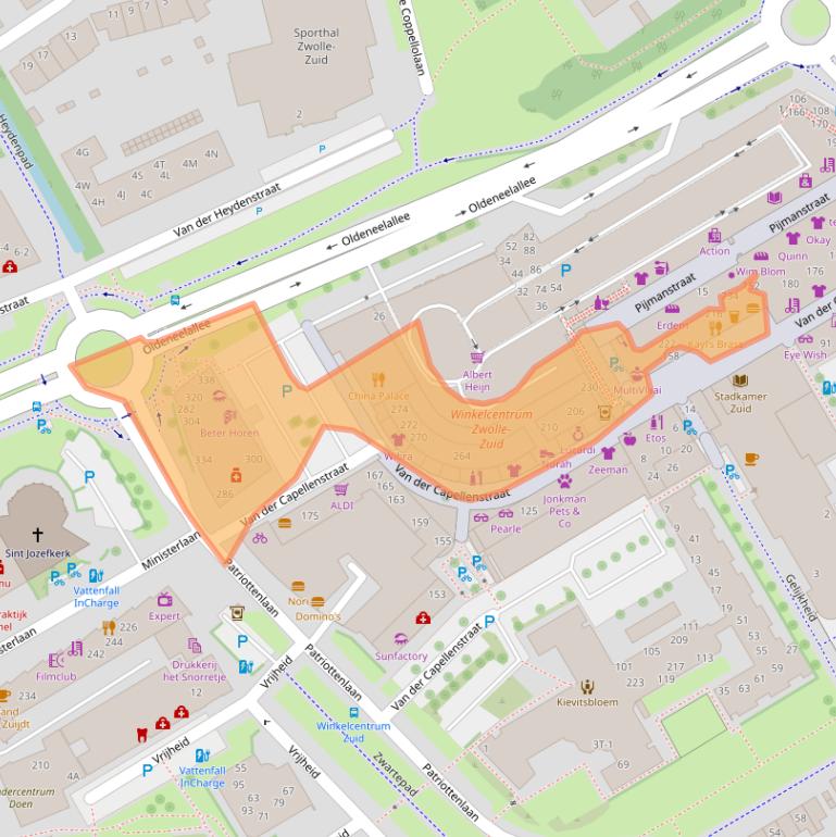 Kaart van postcodegebied 8014VZ.