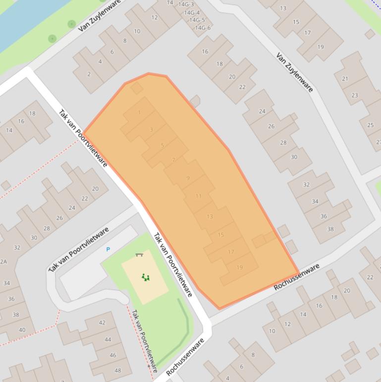 Kaart van postcodegebied 8014WJ.