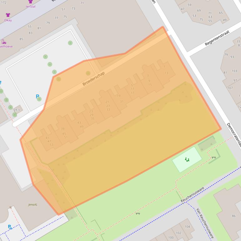 Kaart van postcodegebied 8014XB.