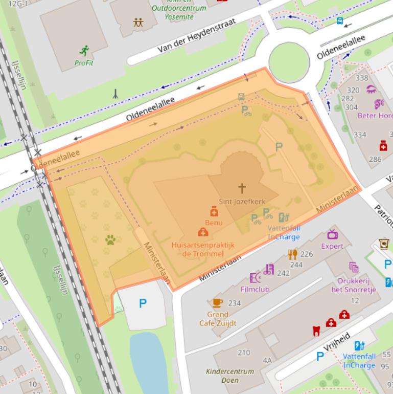 Kaart van postcodegebied 8014XE.