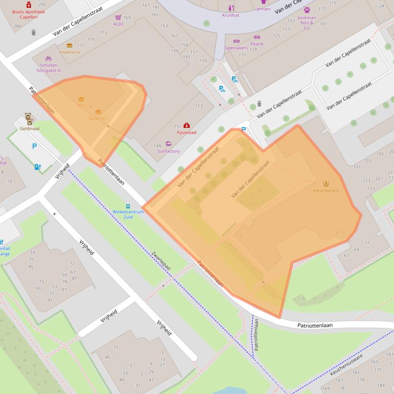 Kaart van postcodegebied 8014XP.