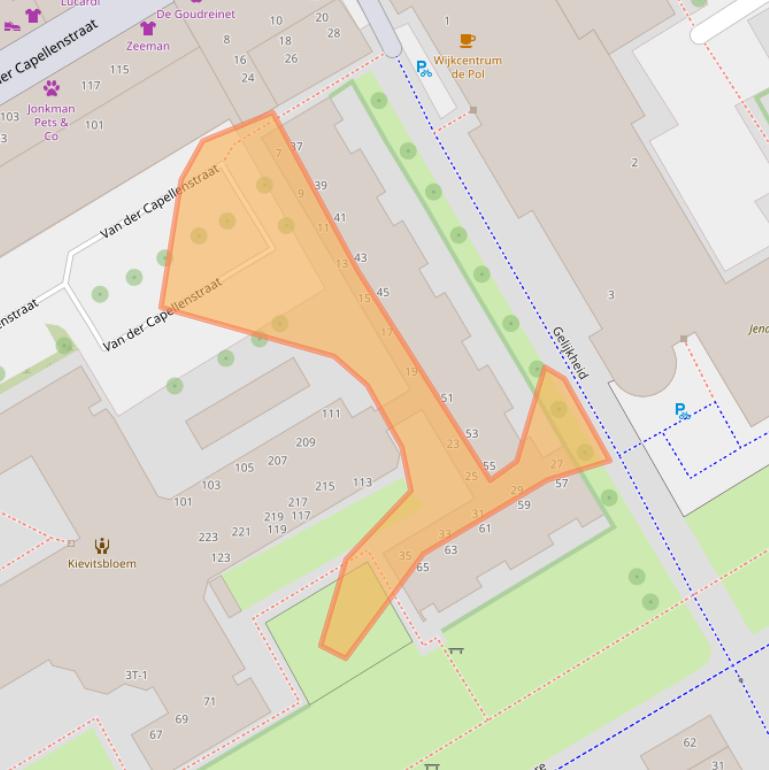 Kaart van postcodegebied 8014XR.