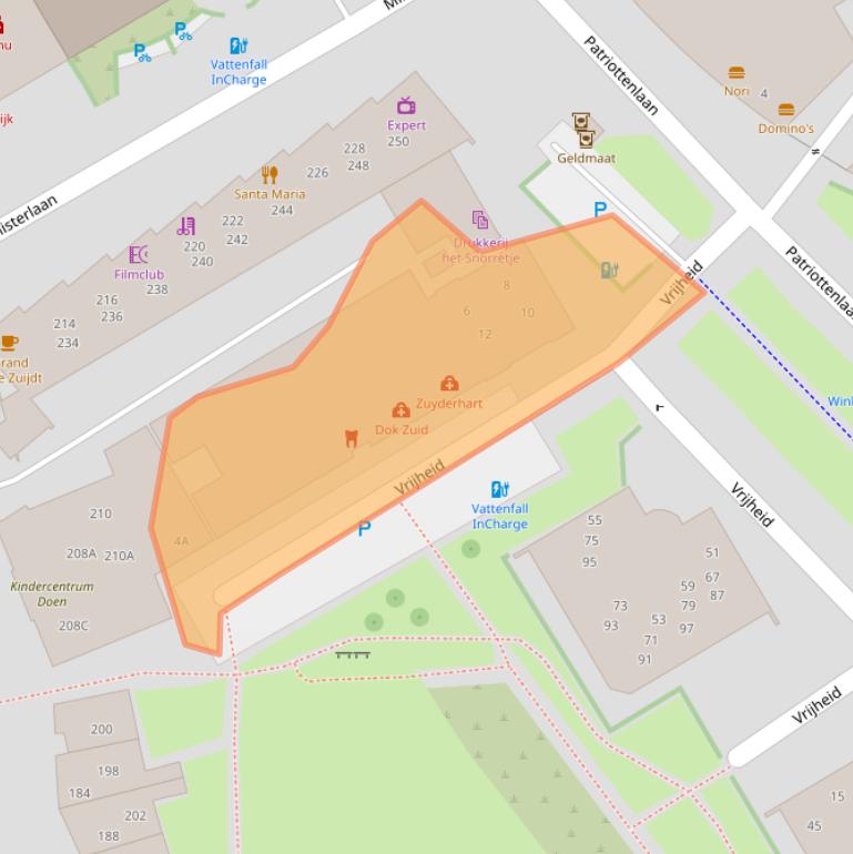 Kaart van postcodegebied 8014XW.