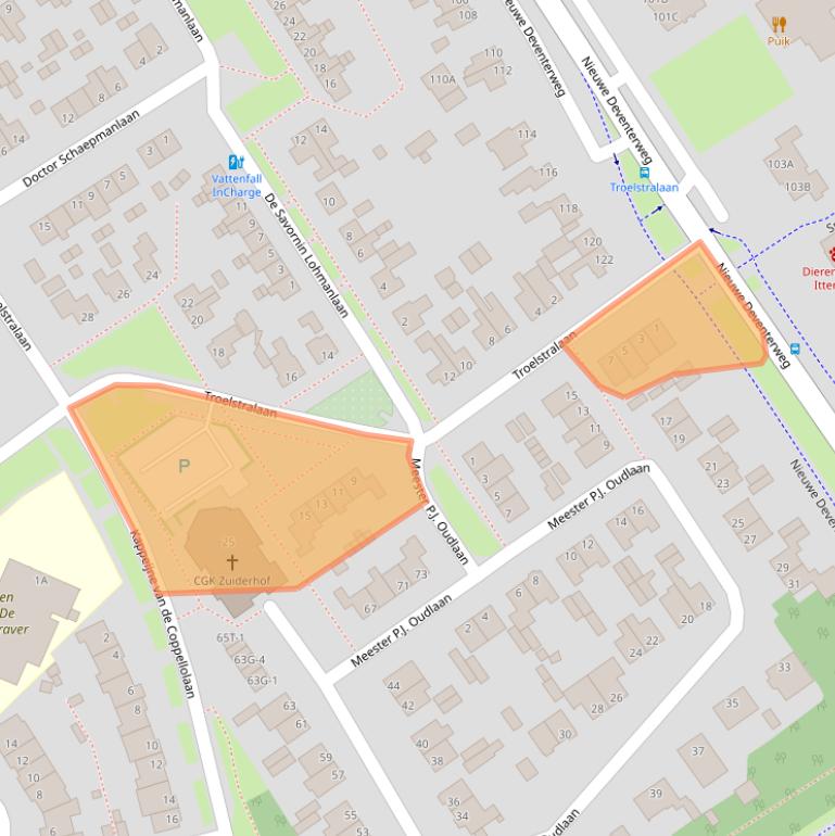 Kaart van postcodegebied 8014ZA.