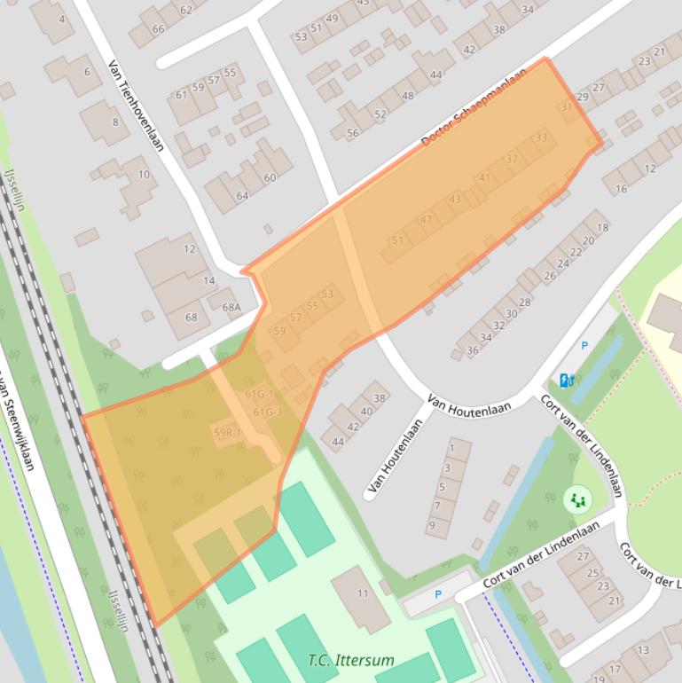 Kaart van postcodegebied 8014ZJ.