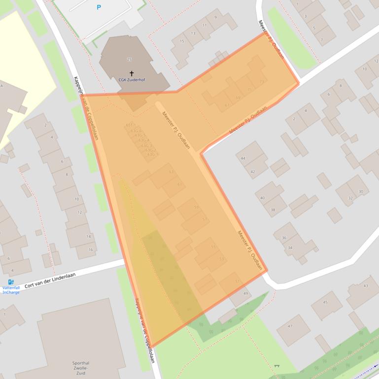 Kaart van postcodegebied 8014ZS.