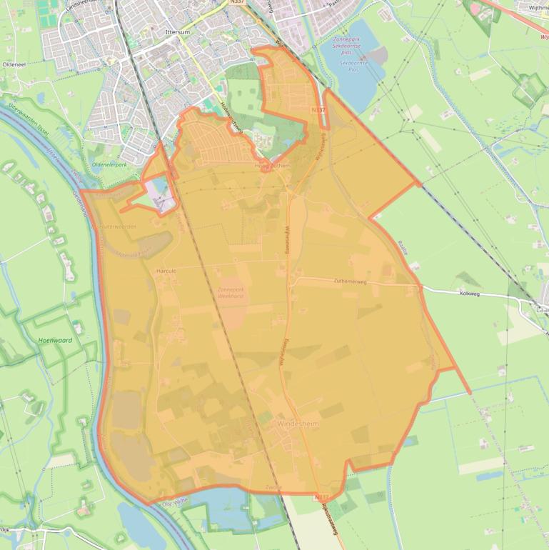Kaart van postcodegebied 8015.