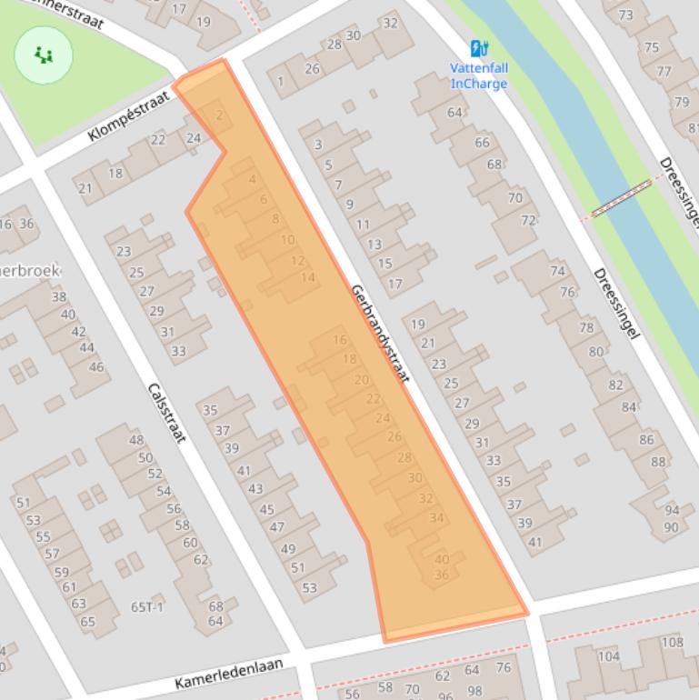 Kaart van postcodegebied 8015BP.