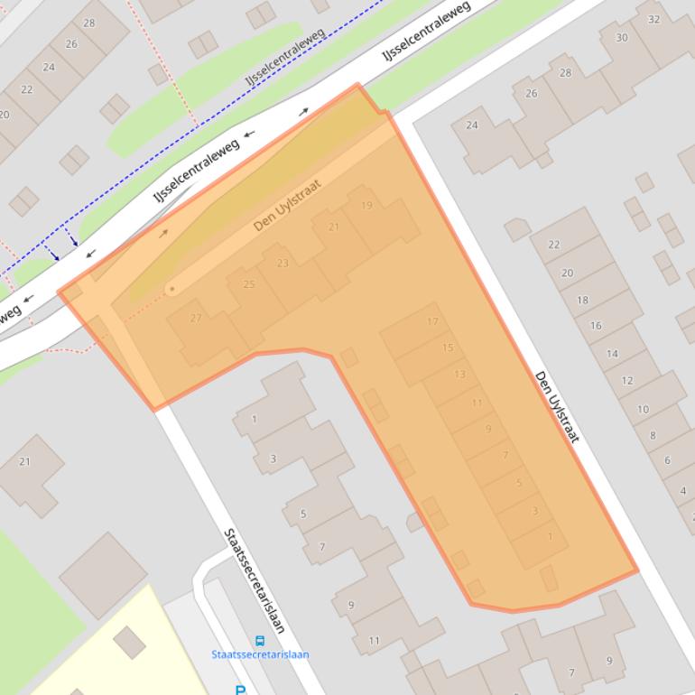 Kaart van postcodegebied 8015DW.