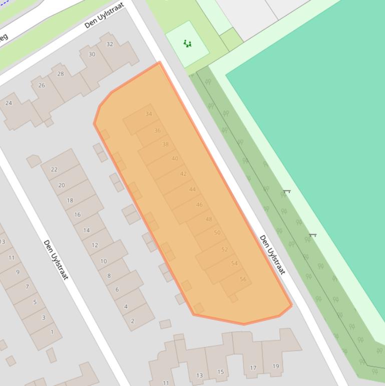 Kaart van postcodegebied 8015DZ.