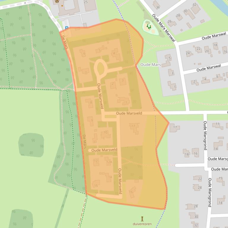 Kaart van postcodegebied 8015EE.