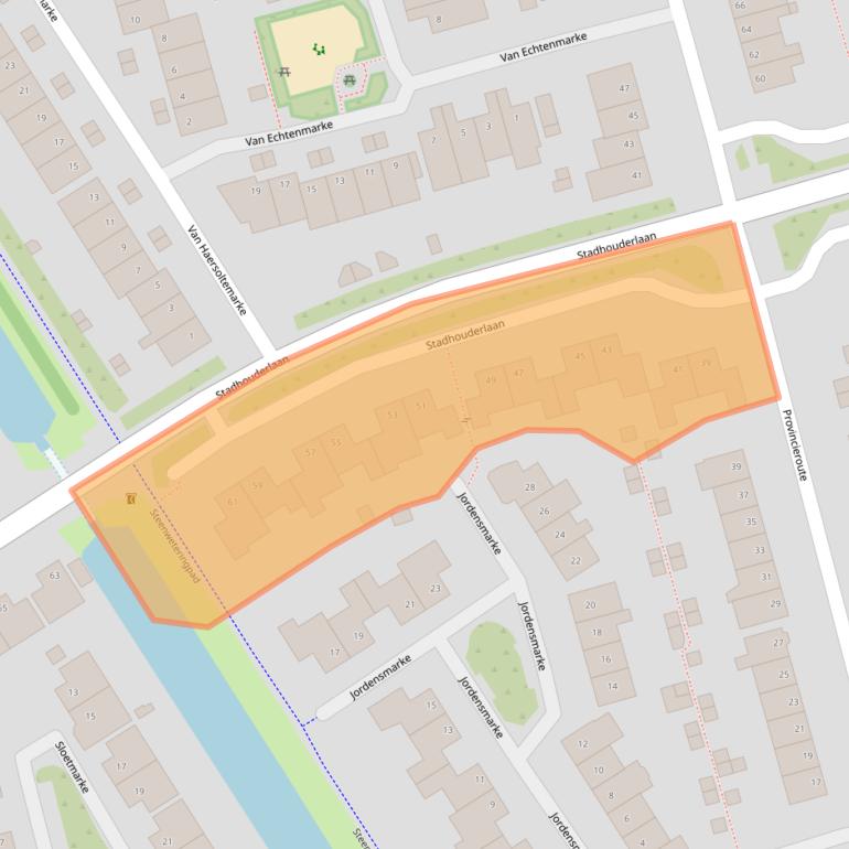 Kaart van postcodegebied 8016AB.