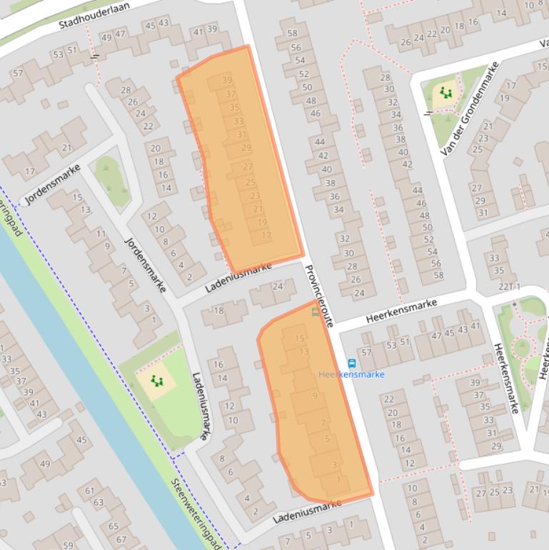 Kaart van postcodegebied 8016AE.