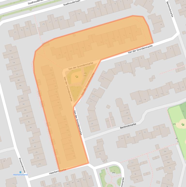 Kaart van postcodegebied 8016AL.