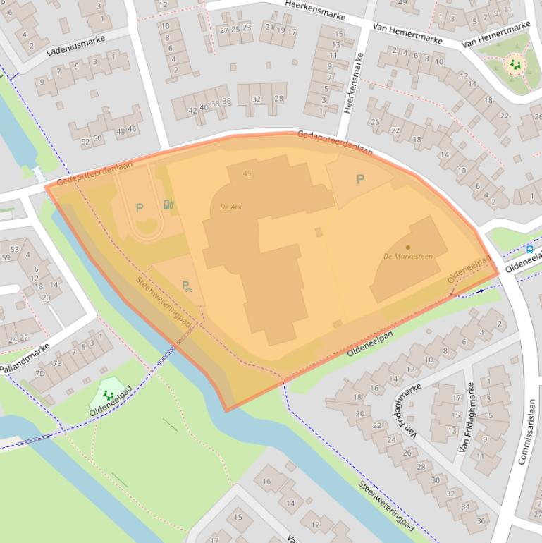 Kaart van postcodegebied 8016AX.
