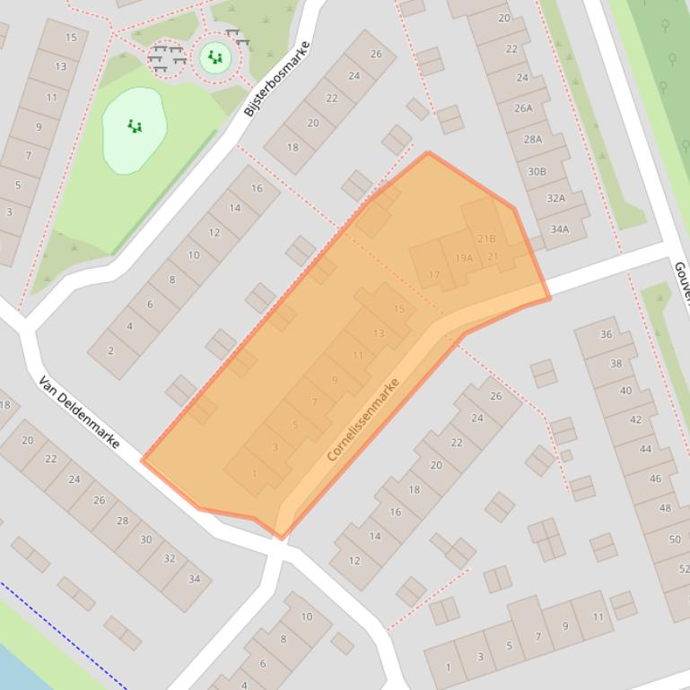 Kaart van postcodegebied 8016BM.