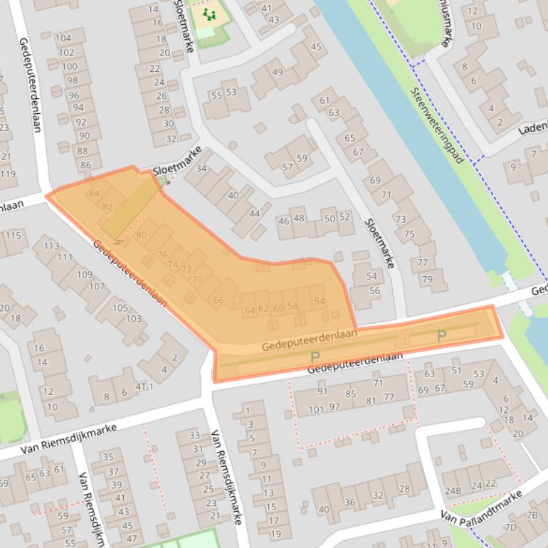 Kaart van postcodegebied 8016CA.