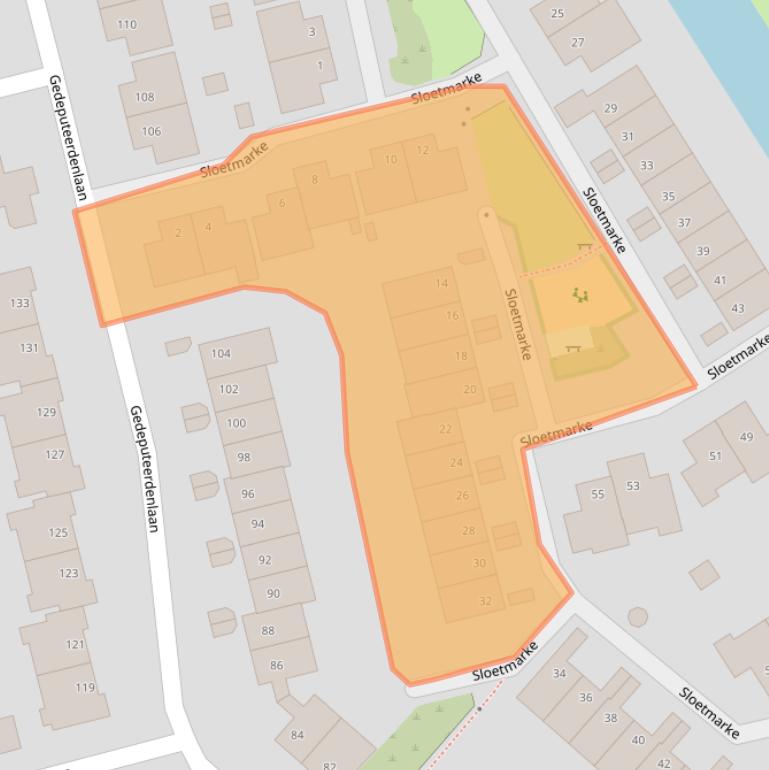 Kaart van postcodegebied 8016CG.