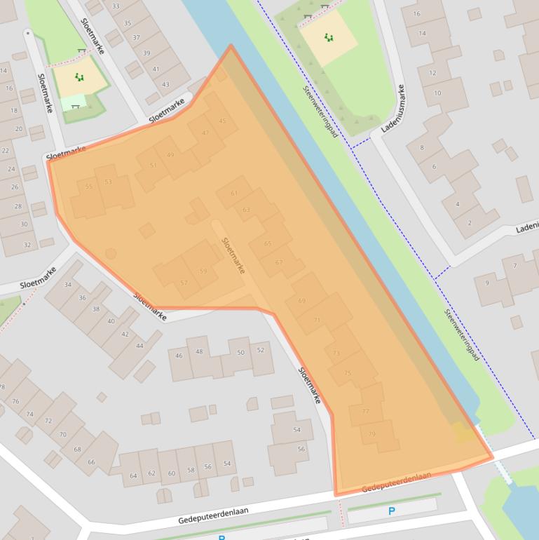 Kaart van postcodegebied 8016CK.