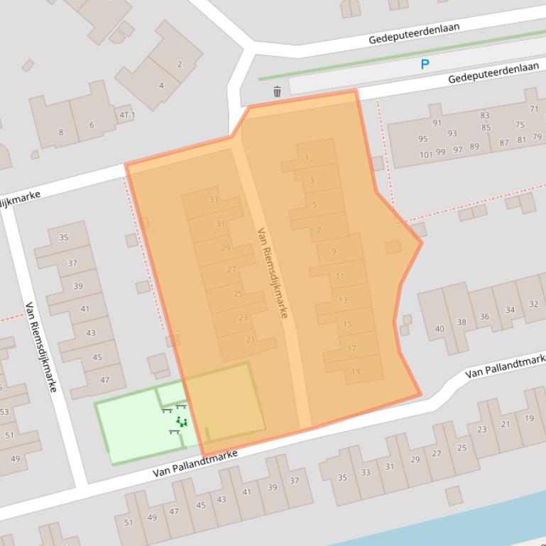 Kaart van postcodegebied 8016CM.