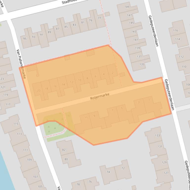 Kaart van postcodegebied 8016CZ.