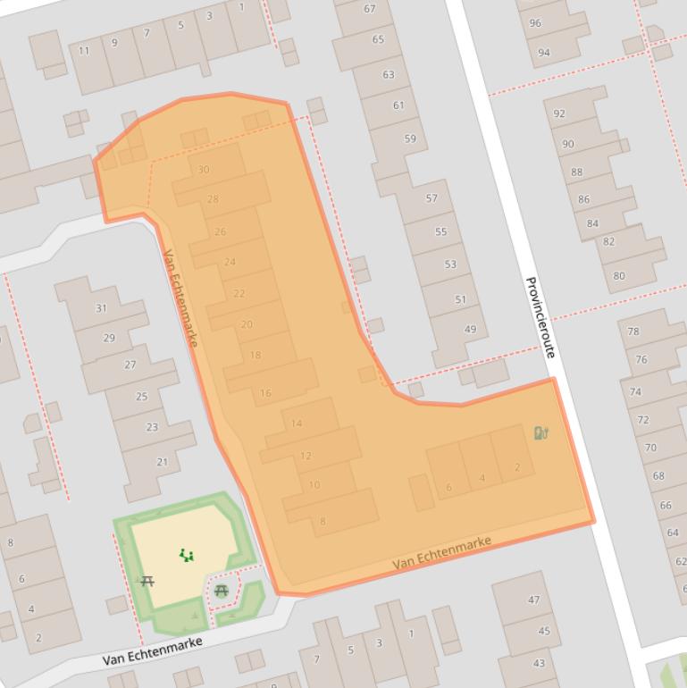 Kaart van postcodegebied 8016DB.