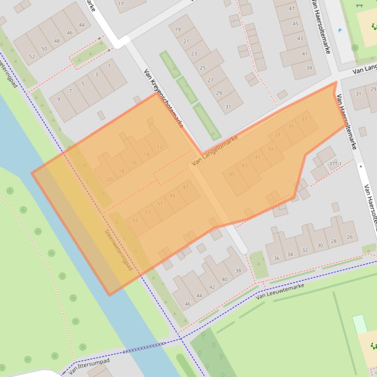 Kaart van postcodegebied 8016DL.